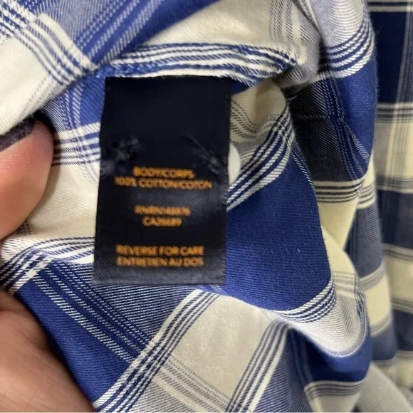 Good Man Brand Men’s Plaid Button Down Shirt Blue Size XL - Picture 5 of 6